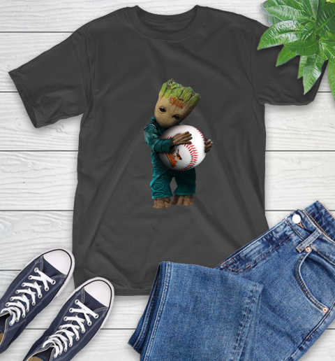 MLB Groot Guardians Of The Galaxy Baseball Sports Baltimore Orioles T-Shirt 2