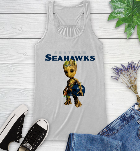 Seattle Seahawks NFL Football Groot Marvel Guardians Of The Galaxy Racerback Tank