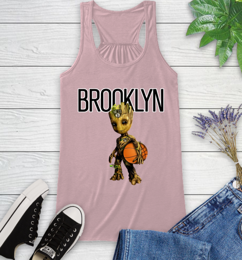Brooklyn Nets NBA Basketball Groot Marvel Guardians Of The Galaxy Racerback Tank 11