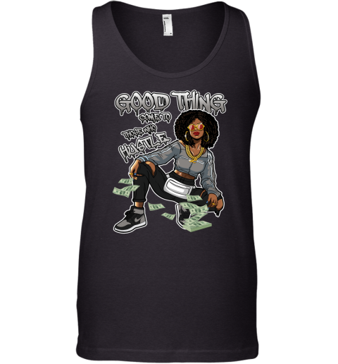 Jordan 1 Shadow Matching Sneaker Tshirt For Woman For Girl Good Things Come To Those Who Hustle Black Jordan Shirt