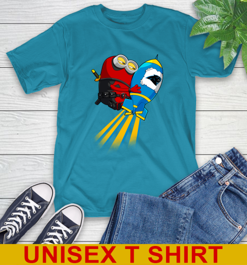 NFL Football Carolina Panthers Deadpool Minion Marvel Shirt T-Shirt 9