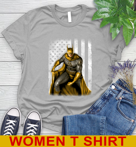 Boston Bruins NHL Hockey Batman DC American Flag Shirt Women's T-Shirt 5