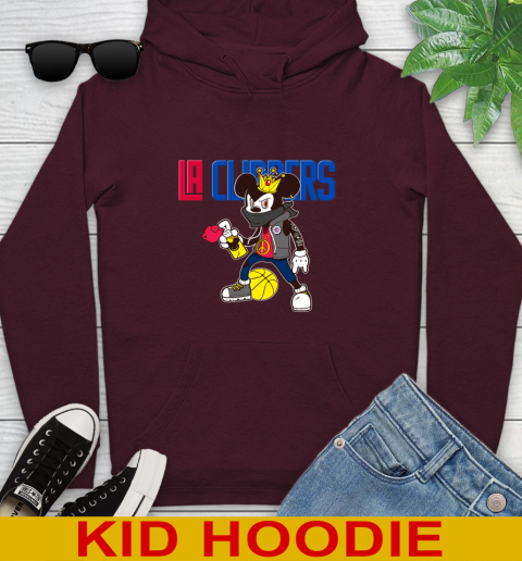 LA Clippers NBA Basketball Mickey Peace Sign Sports Youth Hoodie 7