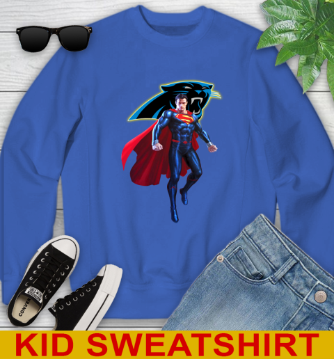 NFL Superman DC Sports Football Carolina Panthers Youth Sweatshirt 7