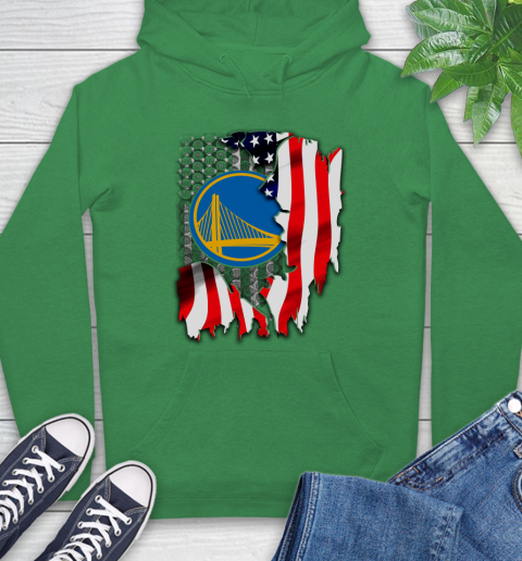 Golden State Warriors NBA Basketball American Flag Hoodie 8
