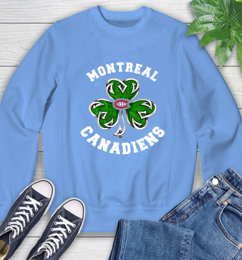 NHL Montreal Canadiens Three Leaf Clover St Patrick's Day Hockey Sports Sweatshirt 11