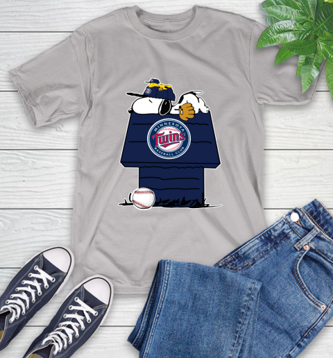MLB Minnesota Twins Snoopy Woodstock The Peanuts Movie Baseball T Shirt T-Shirt 12