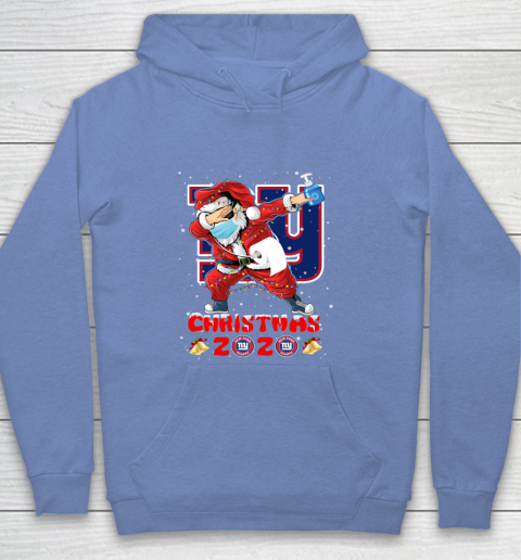 New York Giants Funny Santa Claus Dabbing Christmas 2020 NFL Youth Hoodie 8
