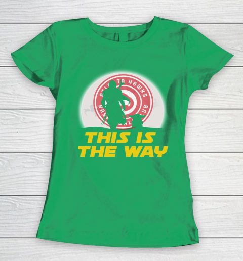 Atlanta Hawks NBA Basketball Star Wars Yoda And Mandalorian This Is The Way Women's T-Shirt 5