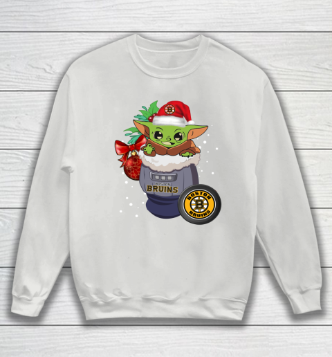 Boston Bruins Christmas Baby Yoda Star Wars Funny Happy NHL Sweatshirt 5