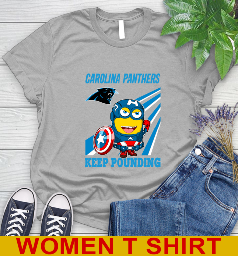 NFL Football Carolina Panthers Captain America Marvel Avengers Minion Shirt Women's T-Shirt 5