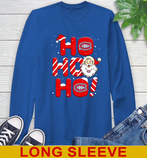 Montreal Canadiens NHL Hockey Ho Ho Ho Santa Claus Merry Christmas Shirt Long Sleeve T-Shirt 11