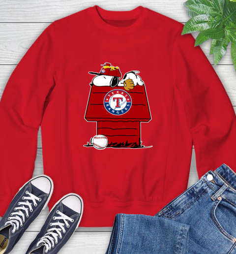 MLB Texas Rangers Snoopy Woodstock The Peanuts Movie Baseball T Shirt Sweatshirt 10