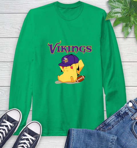 NFL Pikachu Football Sports Minnesota Vikings Long Sleeve T-Shirt 7