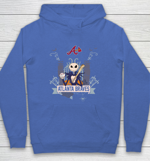 MLB Atlanta Braves Baseball Jack Skellington Halloween Hoodie 6