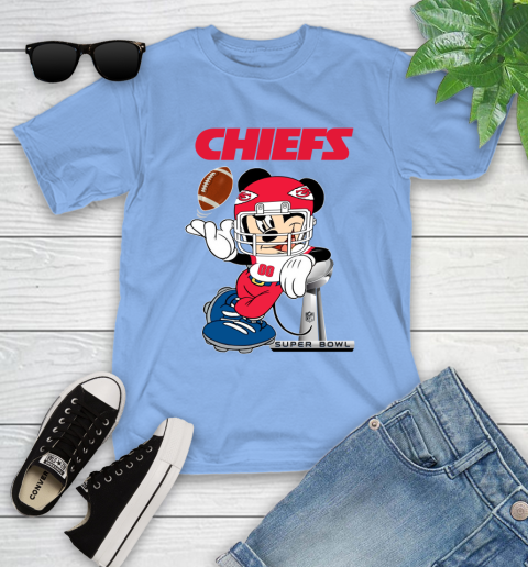 NFL Kansas city chiefs Mickey Mouse Disney Super Bowl Football T Shirt Youth T-Shirt 11