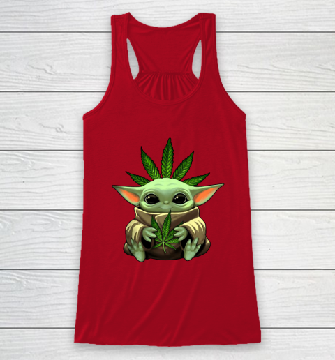 Baby Yoda Hug Marijuana Canabis Racerback Tank 5