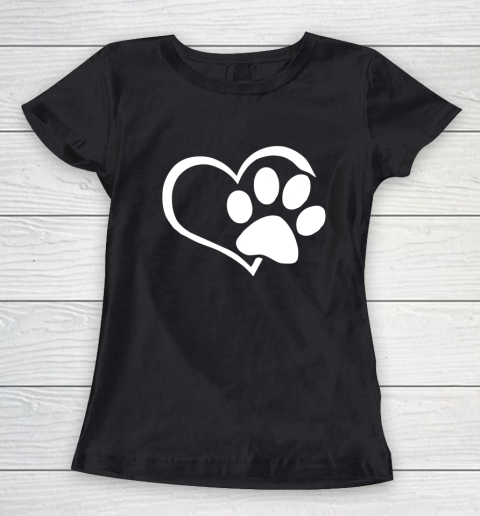Dog Mom Shirt Dog Dad Mom Puppy Shirt Love Dogs Paw Print Heart Women Men Women's T-Shirt