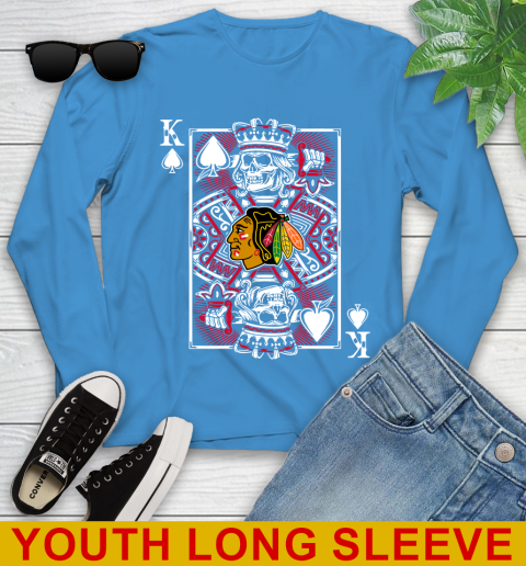 Chicago Blackhawks NHL Hockey The King Of Spades Death Cards Shirt Youth Long Sleeve 8