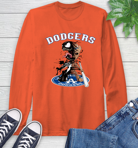 MLB Los Angeles Dodgers Baseball Venom Groot Guardians Of The Galaxy Long Sleeve T-Shirt 5