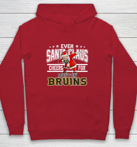 Boston Bruins Even Santa Claus Cheers For Christmas NHL Youth Hoodie 7