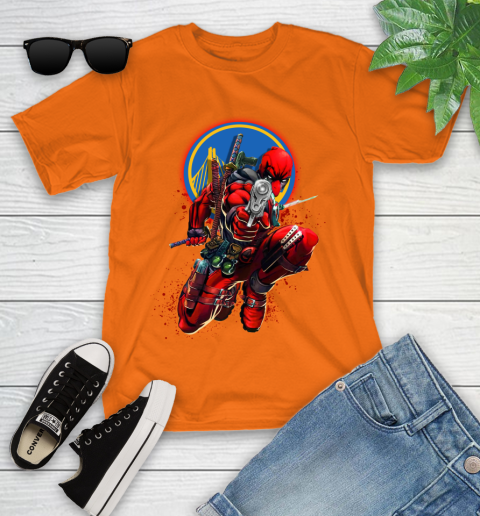 NBA Deadpool Marvel Comics Sports Basketball Golden State Warriors Youth T-Shirt 7