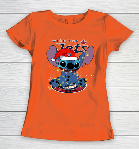 Winnipeg Jets NHL Hockey noel stitch Christmas Women's T-Shirt 2