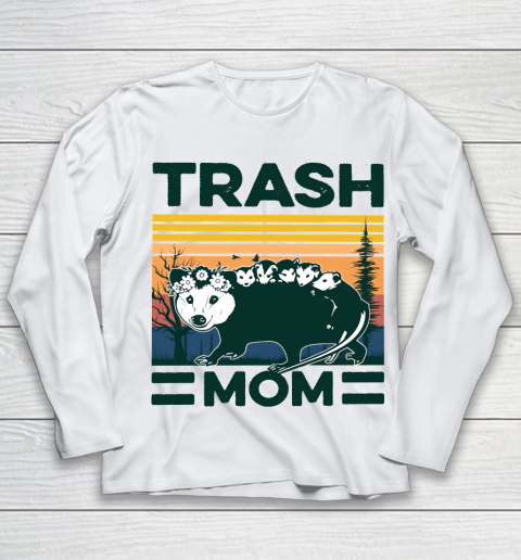 Mother's Day Funny Gift Ideas Apparel  Rat Retro Vintage Trash Mom Funny Mother Youth Long Sleeve