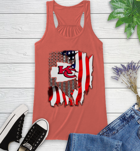 Kansas City Chiefs NFL Football American Flag Racerback Tank - Image 4