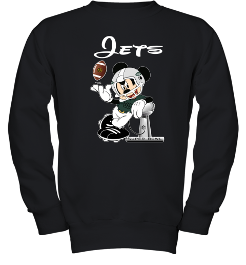 Mickey Jets Taking The Super Bowl Trophy Football Youth Sweatshirt