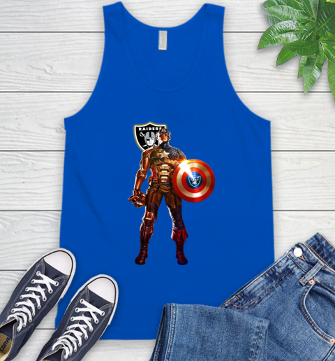 NFL Captain America Marvel Avengers Endgame Football Sports Oakland Raiders Tank Top 5