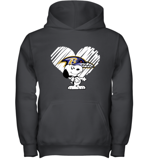 I Love Baltimore Ravans Snoopy In My Heart NFL Shirts Youth Hoodie