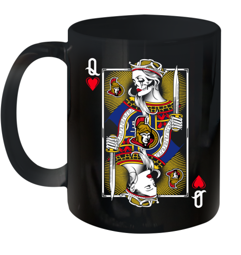 NHL Hockey Ottawa Senators The Queen Of Hearts Card Shirt Ceramic Mug 11oz