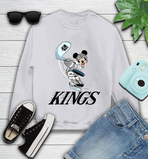 NHL Hockey Los Angeles Kings Cheerful Mickey Mouse Shirt Youth Sweatshirt 4
