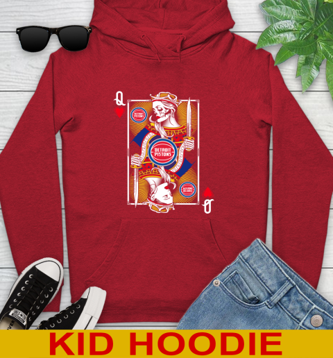 NBA Basketball Detroit Pistons The Queen Of Hearts Card Shirt Youth Hoodie 11