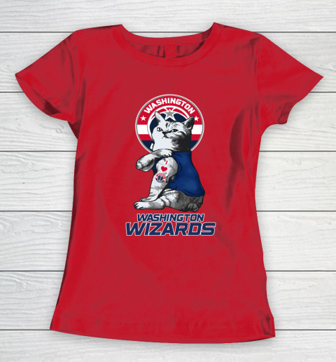 NBA Basketball My Cat Loves Washington Wizards Women's T-Shirt 9