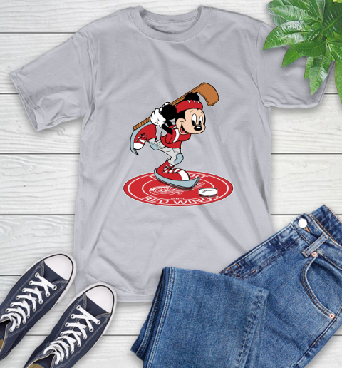 NHL Hockey Detroit Red Wings Cheerful Mickey Disney Shirt T-Shirt 6