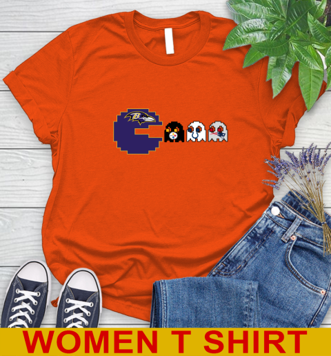 Baltimore Ravens NFL Football Pac Man Champion Women's T-Shirt 4
