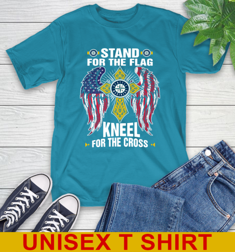 MLB Baseball Seattle Mariners Stand For Flag Kneel For The Cross Shirt T-Shirt 9
