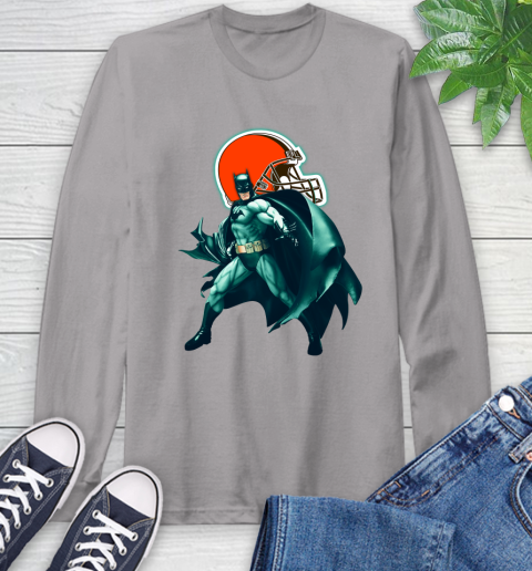 NFL Batman Football Sports Cleveland Browns Long Sleeve T-Shirt 6