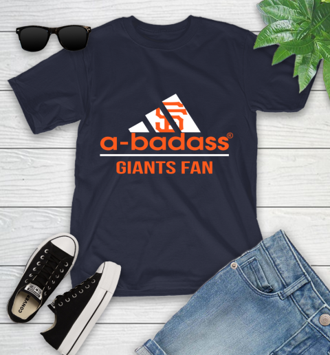 MLB A Badass San Francisco Giants Fan Adidas Baseball Sports Youth T-Shirt 2