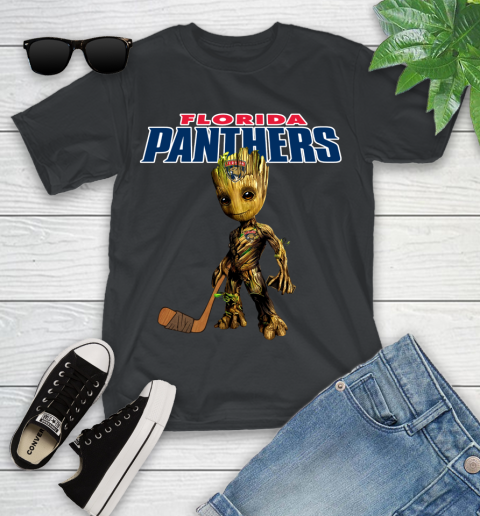 Florida Panthers NHL Hockey Groot Marvel Guardians Of The Galaxy Youth T-Shirt 2