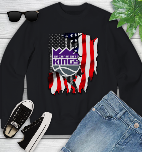 Sacramento Kings NBA Basketball American Flag Youth Sweatshirt Sacramento Kings NBA Basketball American Flag Youth Sweatshirt