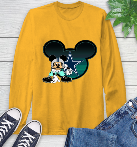 NFL Dallas Cowboys Mickey Mouse Disney Football T Shirt Long Sleeve T-Shirt 3