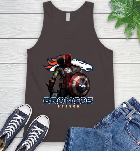 NFL Captain America Thor Spider Man Hawkeye Avengers Endgame Football Denver Broncos Tank Top 7
