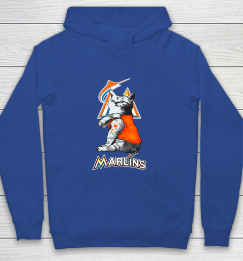 MLB Baseball My Cat Loves Miami Marlins Youth Hoodie 6