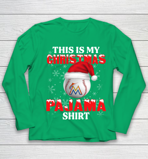 Miami Marlins This Is My Christmas Pajama Shirt MLB Youth Long Sleeve 4
