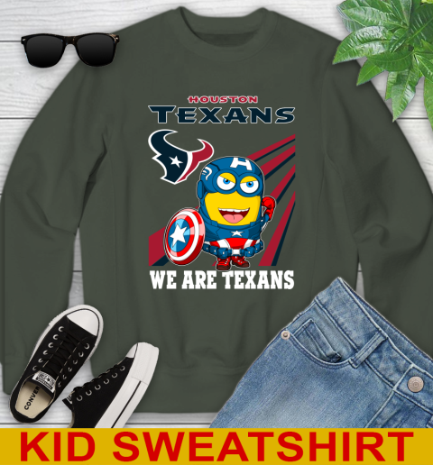NFL Football Houston Texans Captain America Marvel Avengers Minion Shirt Youth Sweatshirt 8
