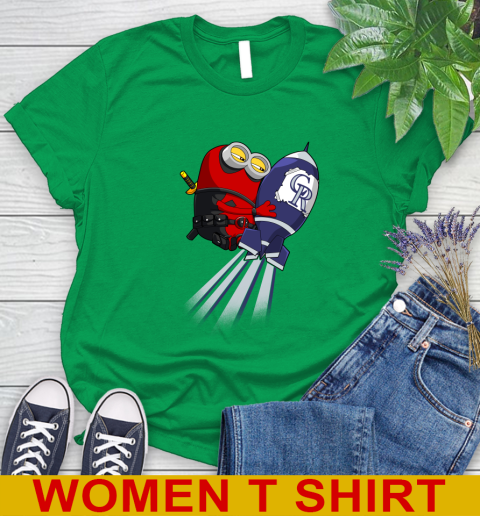 MLB Baseball Colorado Rockies Deadpool Minion Marvel Shirt Women's T-Shirt 7