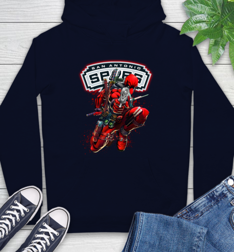 NBA Deadpool Marvel Comics Sports Basketball San Antonio Spurs Hoodie 4